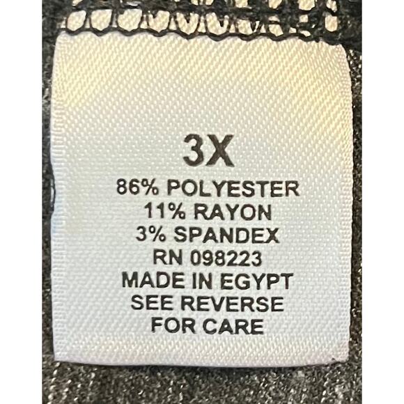 BCG PLUS COLD SHOULDER CAP SLEEVE SCOOP NECK BLOUSE, WOMENS, 3X, HEATHER GREY - Picture 11 of 12